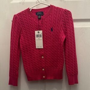 Polo by Ralph Lauren Kids Pink Cable Knit Cardigan size 4